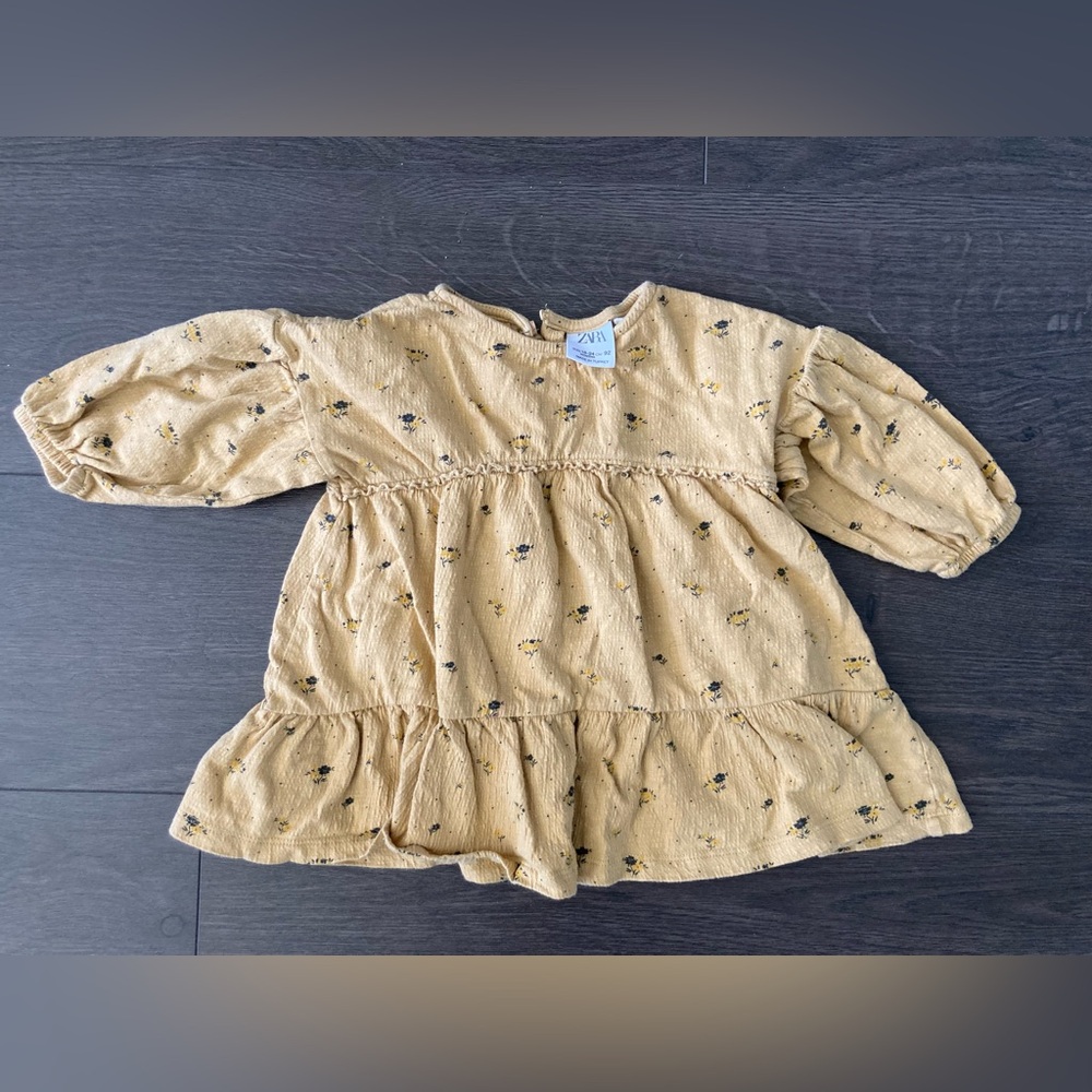 Zara Mustard Floral Baby Dress
